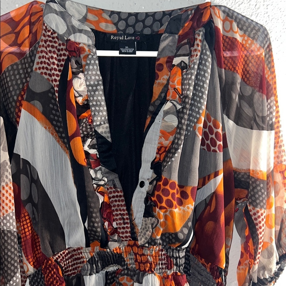 Women's Long Sleeve Abstract Dress